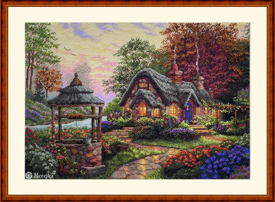Merejka Make a Wish Cottage borduurpakket 30x41 ecru