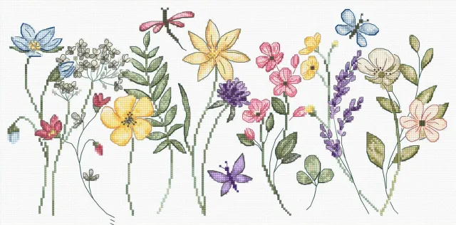 Leti Stitch L8094 Summer Bloom borduurpakket 36x17 cm