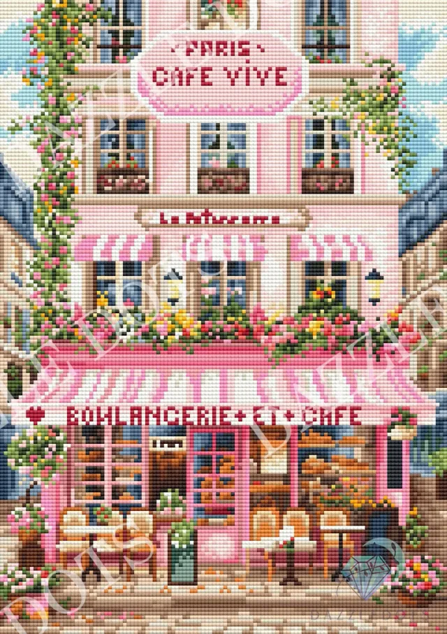 Leti Stitch Sweet Parisian Street diamond painting 29,7x42 cm