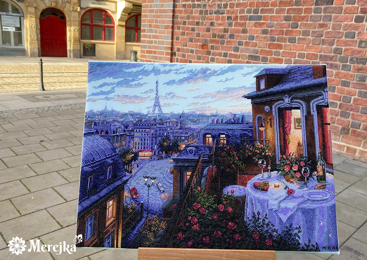 Merejka Paris Evening Deja Vu borduurpakket 30x40 Parijs