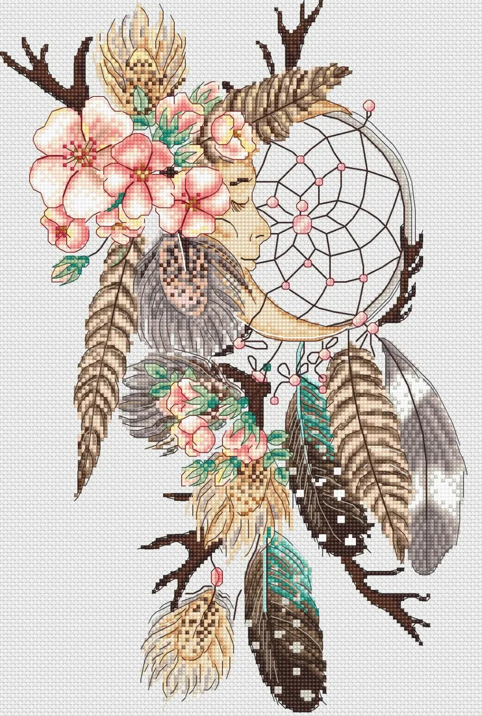 Leti Stitch L8041 Moon Dreams borduurpakket fantasy bloemen