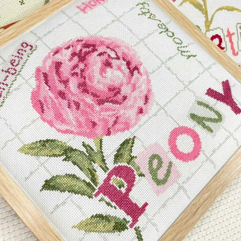 LiliPoints Peony borduurpatroon pioenroos 151x151
