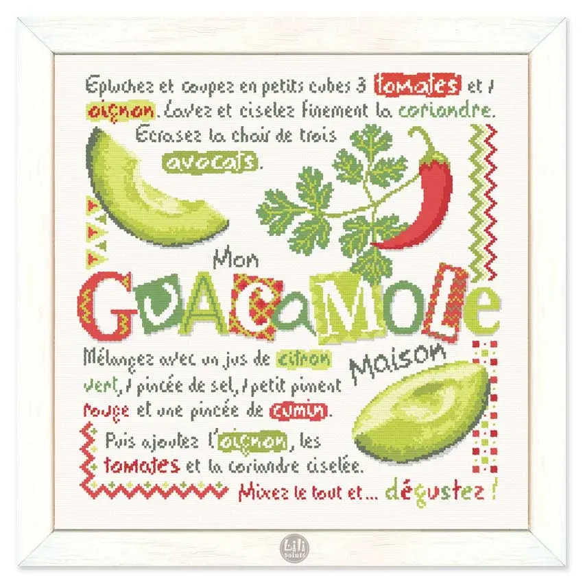 LiliPoints Guacamole G053 borduurpatroon theedoek