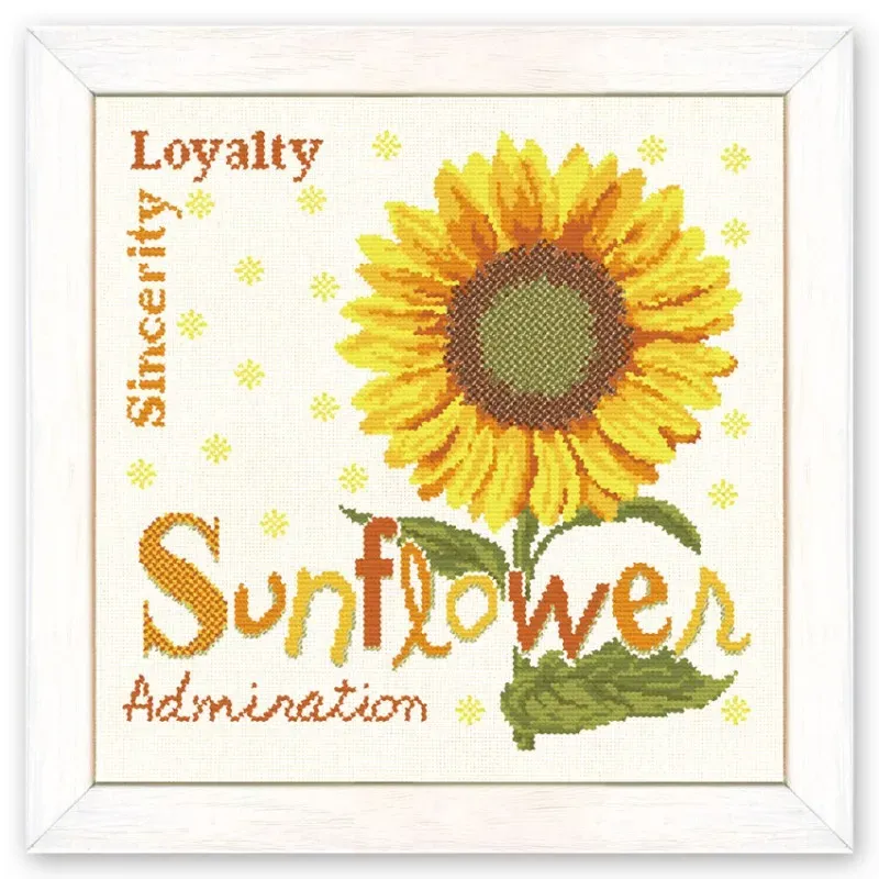 LiliPoints Sunflower borduurpatroon 151x151 geel