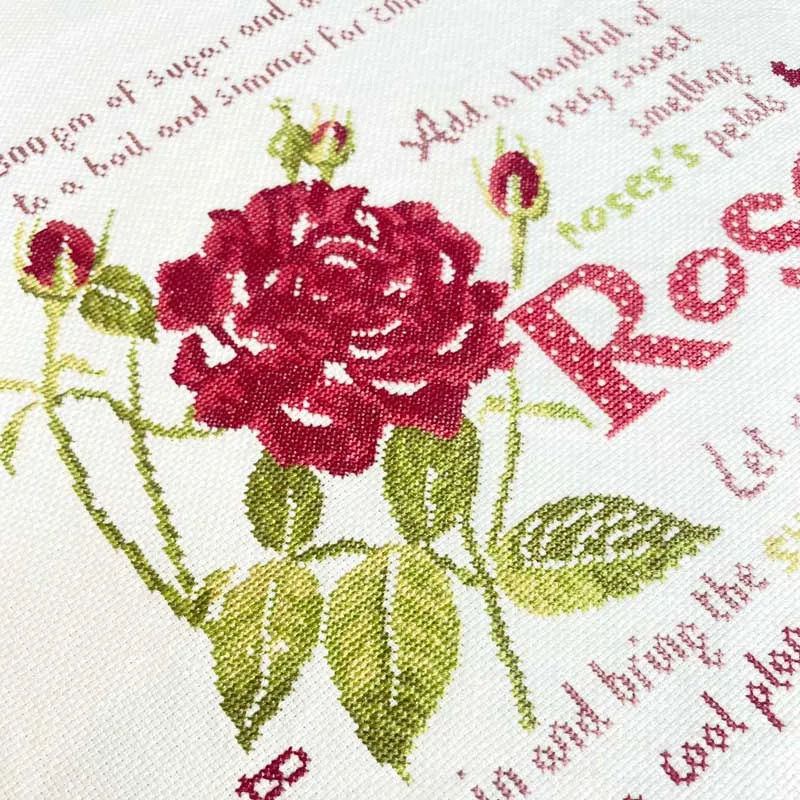LiliPoints Rose Syrup 2 borduurpatroon rood-roze 180st