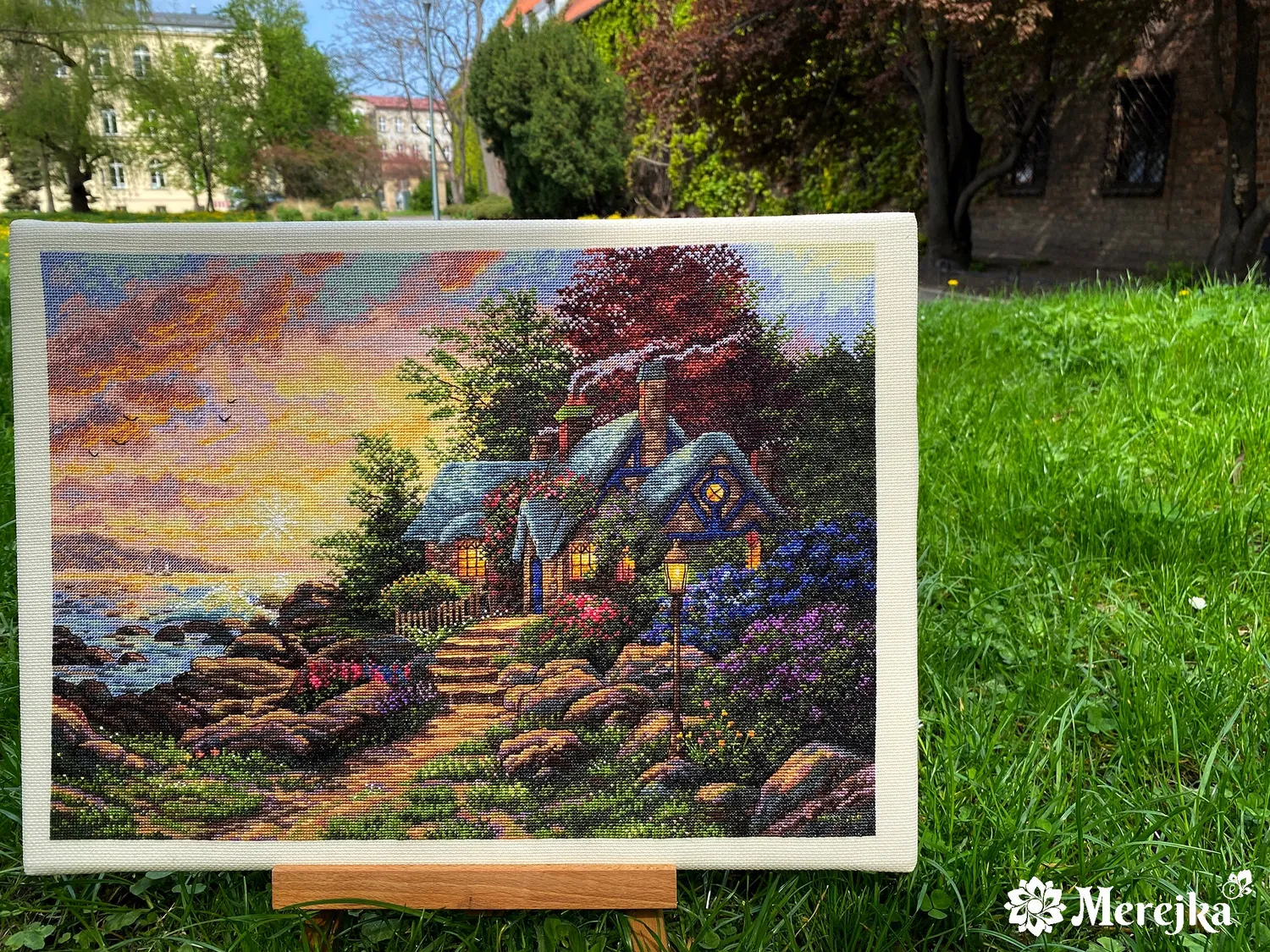 Merejka Seaside Hideaway borduurpakket 30x42 ecru