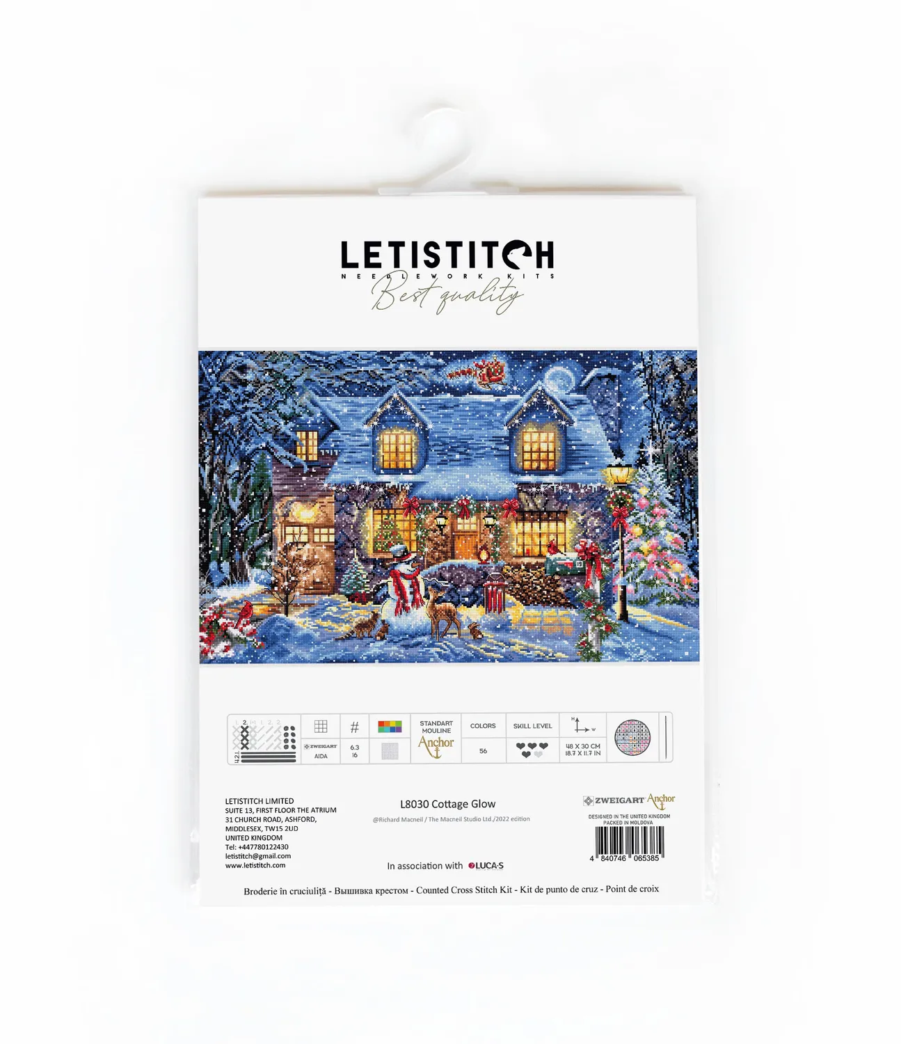 Leti Stitch L8030 Cottage Glow borduurpakket 48x30 cm