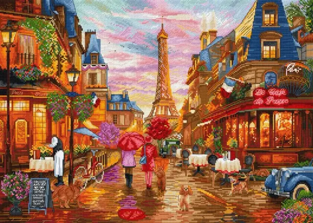 Leti Stitch L9975 After the Rain Parijs borduurpakket 42x30 cm
