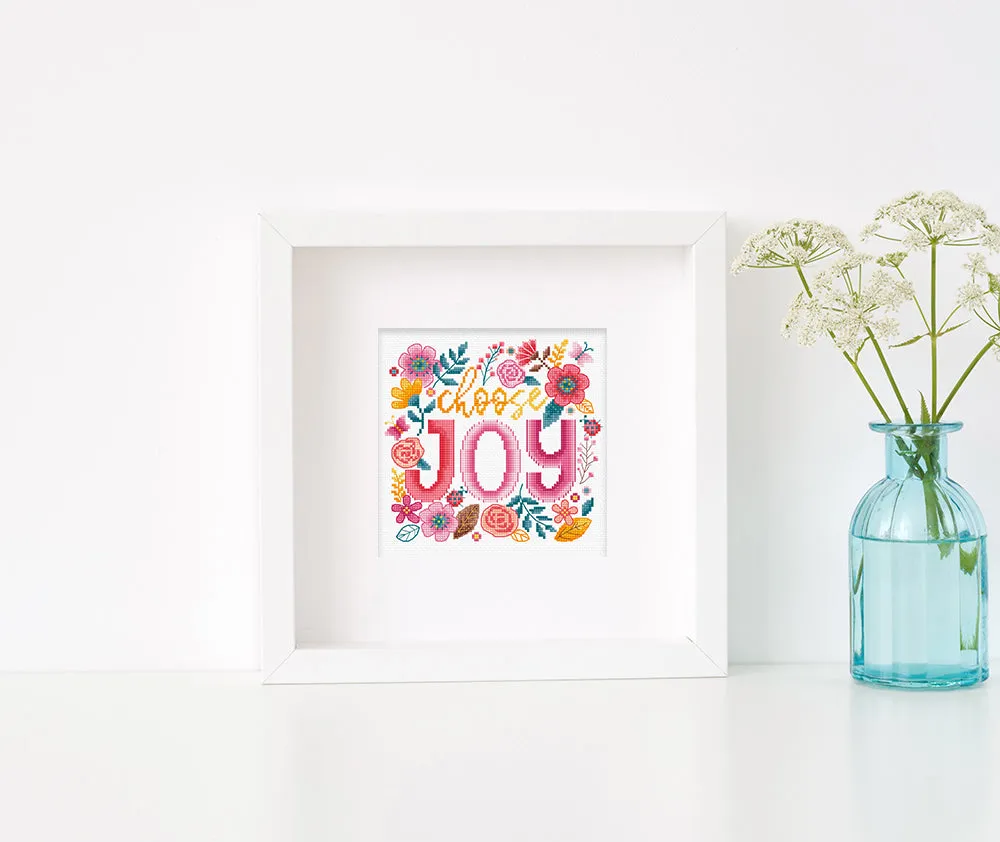 Leti Stitch L9913 Choose Joy borduurpakket 15x14 cm bloemen