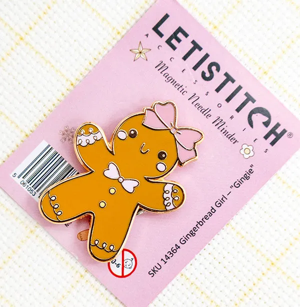 Leti Stitch 14364 Gingie naaldmagneet gingerbread 35 mm