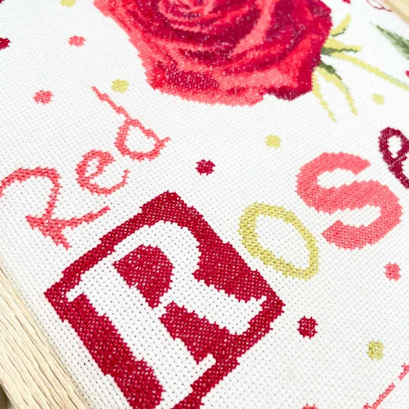 LiliPoints Red Rose kruissteekpatroon rode roos