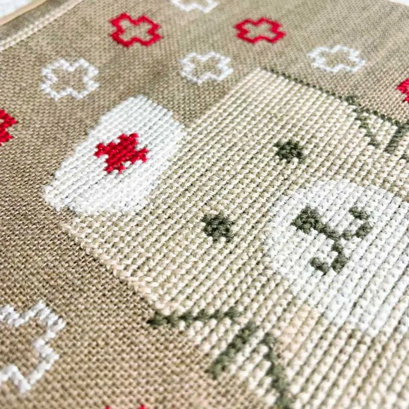 LiliPoints Teddybeer gezondheidsboekje borduurpakket beige