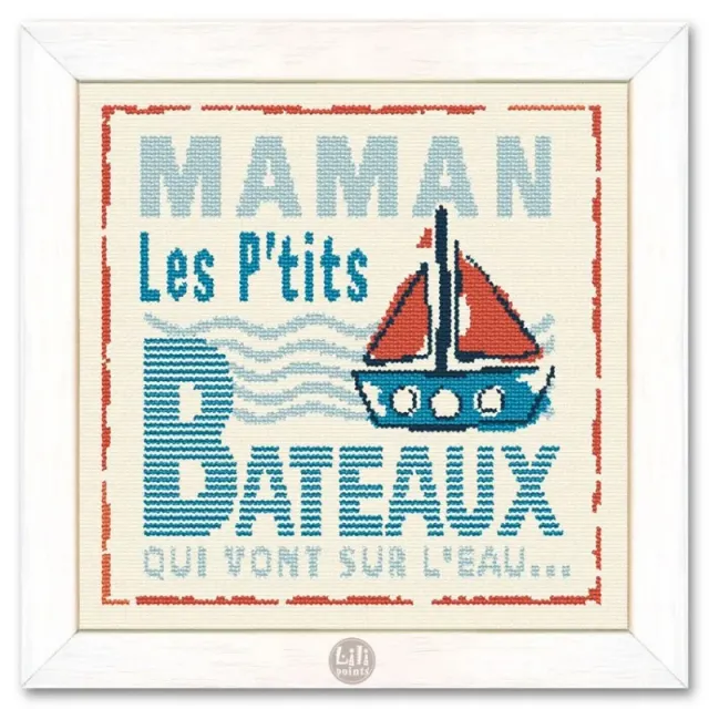 LiliPoints Little Boats borduurpatroon 130 x 130 steken