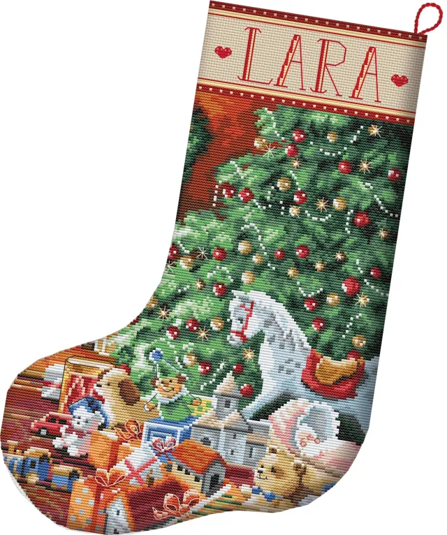 Leti Stitch L8010 Cozy Christmas Stocking borduurpakket kerst