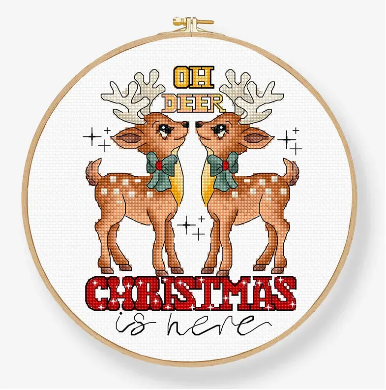 Leti Stitch L9912 Oh Deer borduurpakket 12x14 cm ring