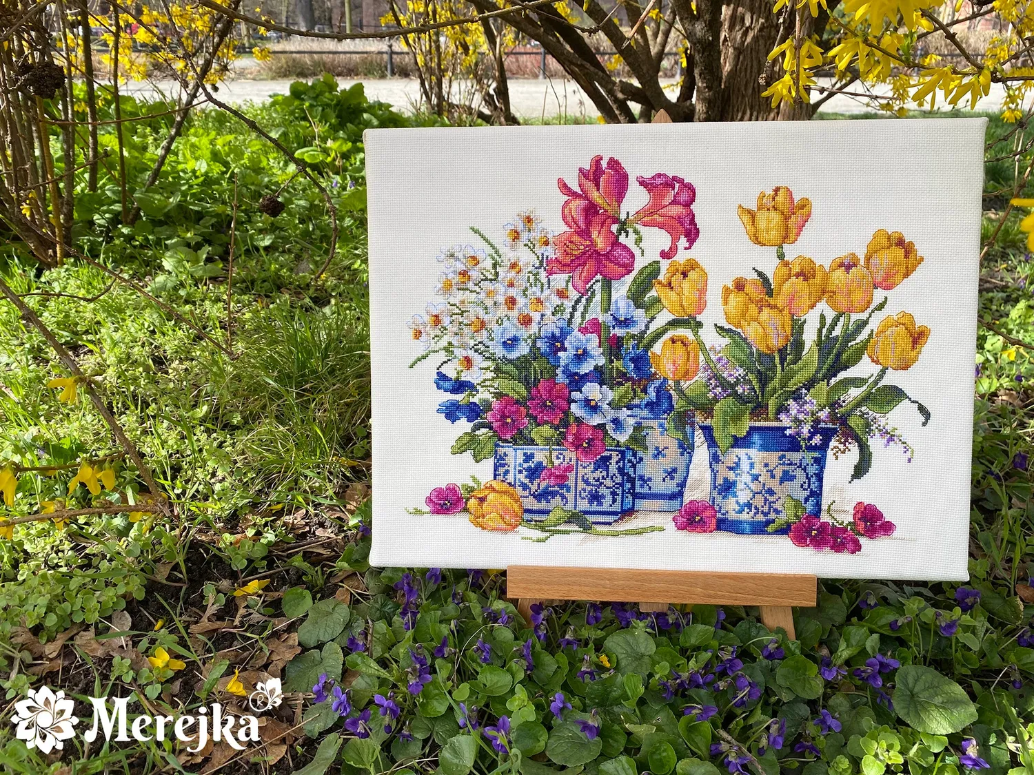 Merejka Spring Arrangement borduurpakket 26,5x35