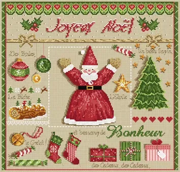 Madame la Fée Joyeux Noël borduurpatroon 189x180 kerst
