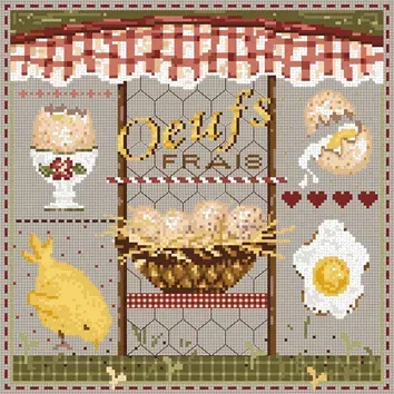Madame la Fée Mini Oeufs Frais borduurpatroon pdf 137 steken
