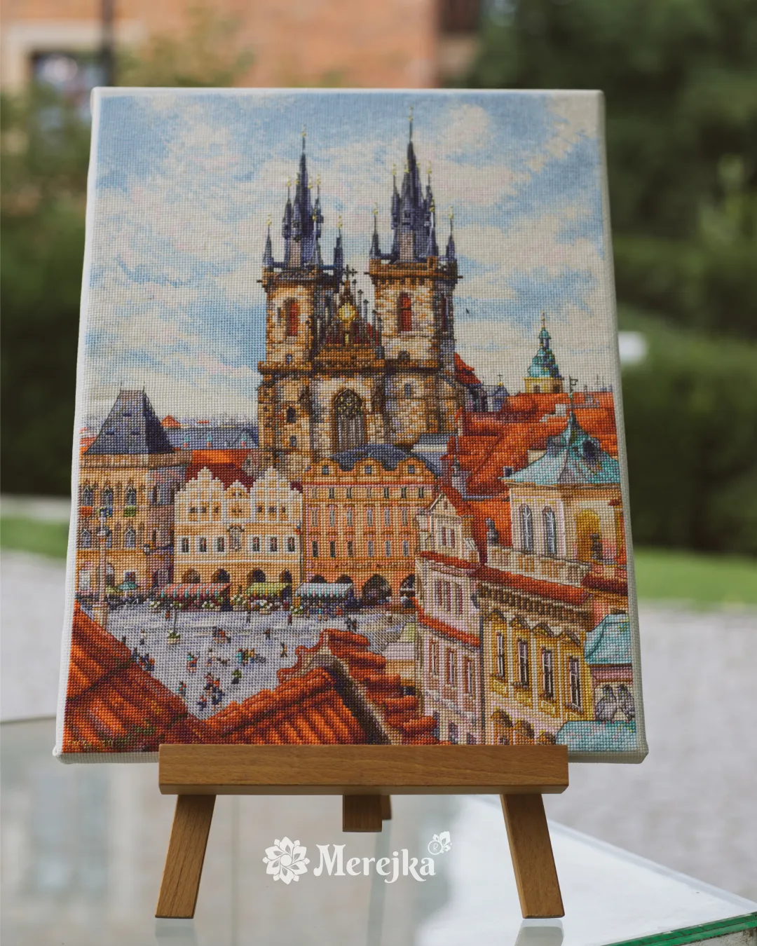 Merejka Golden Prague borduurpakket Aida 16 ecru 30x40