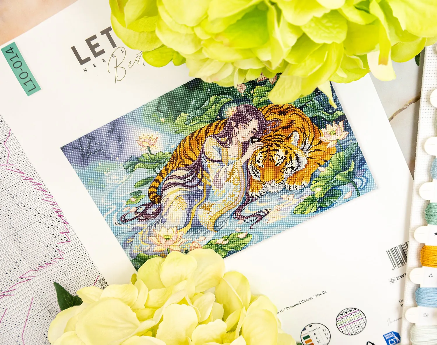 Leti Stitch L10-014 Tiger's Embrace borduurpakket 46x31 cm