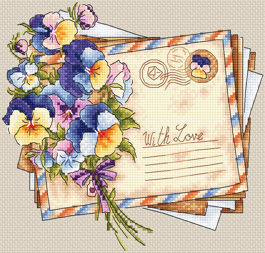 Leti Stitch With Love PDF borduurpatroon 104x99 bloemen download