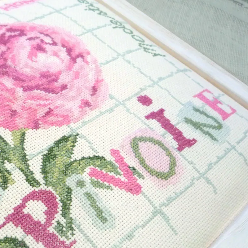 LiliPoints Peony borduurpatroon pioenroos 151 steken