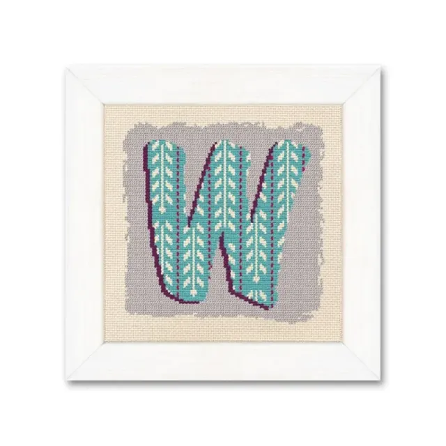 LiliPoints W initiaal kruissteekpatroon letter W
