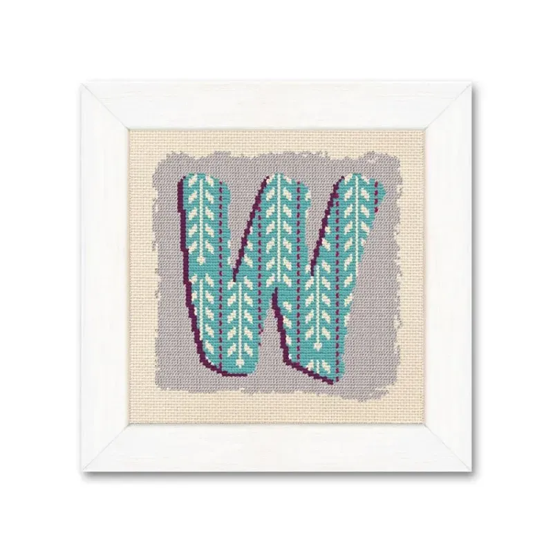 LiliPoints W initiaal kruissteekpatroon letter W