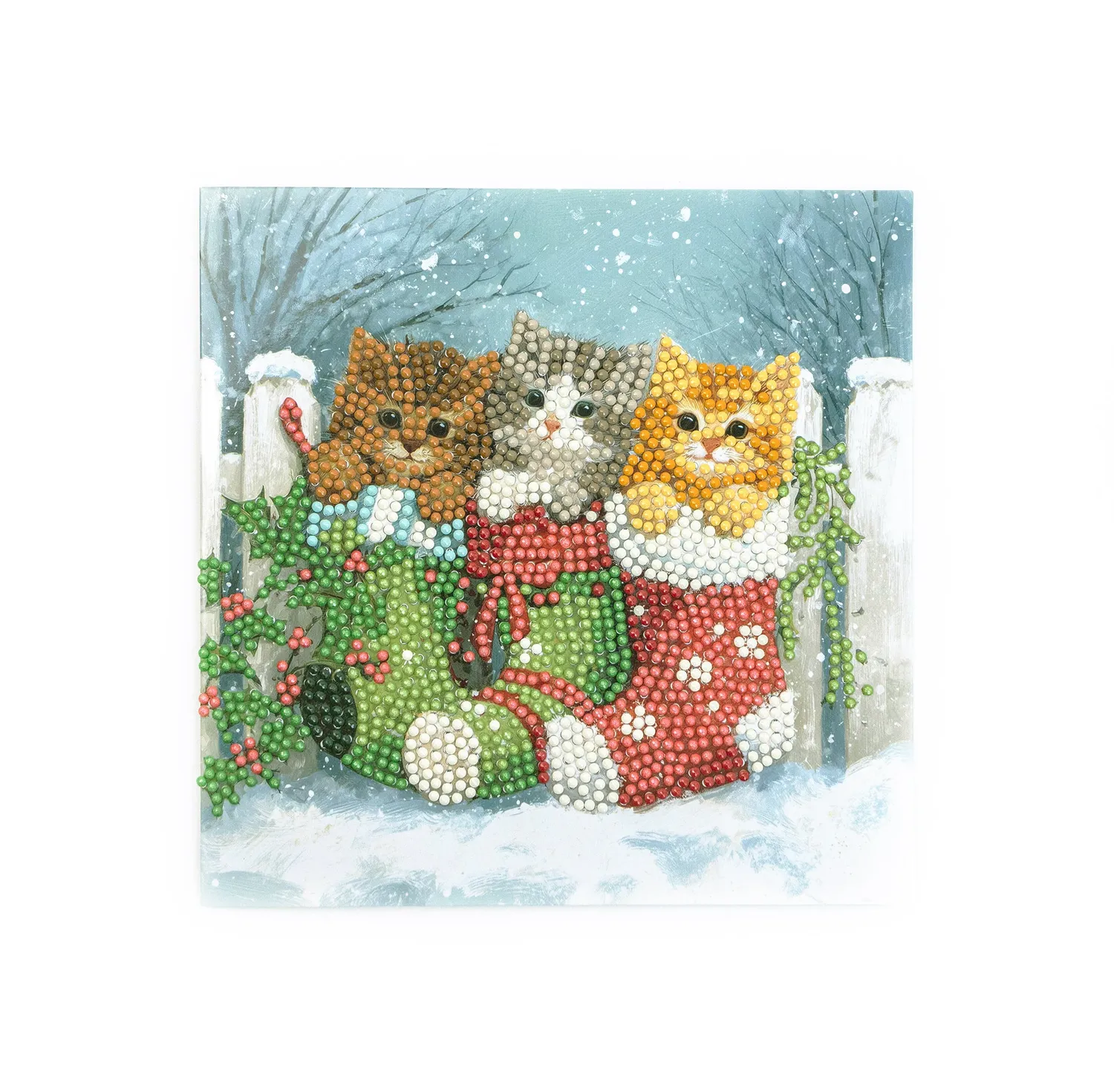 Leti Stitch Dazzle Dots 481-548 Snowy Kitties diamond painting kaart