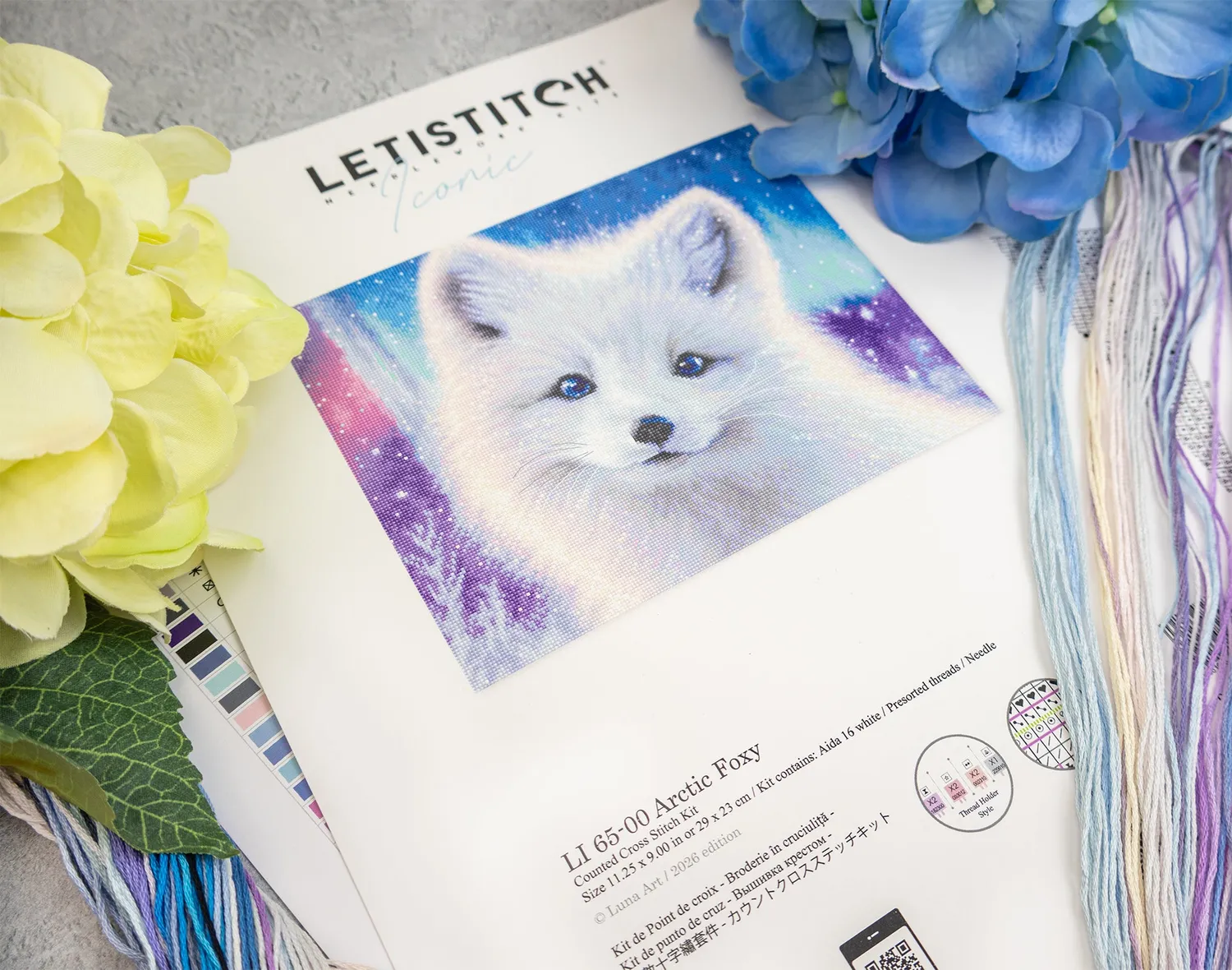 Leti Stitch LI 65-00 Arctic Foxy borduurpakket 29x23cm