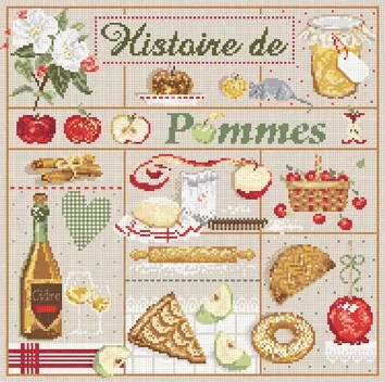 Madame la Fée Histoire de Pommes borduurpatroon 182x205