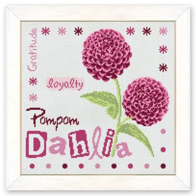 LiliPoints Pompom Dahlia borduurpatroon bloem