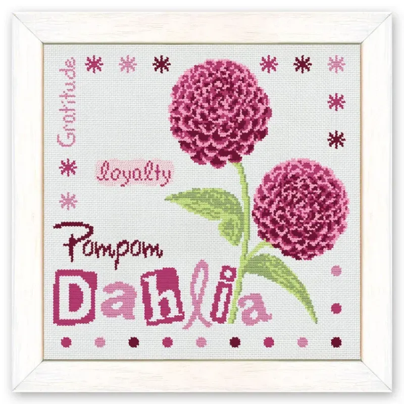 LiliPoints Pompom Dahlia borduurpatroon bloem