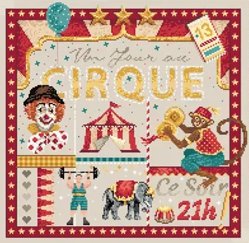 Madame la Fée Un Jour au Cirque 178 borduurpakket 2 stuks