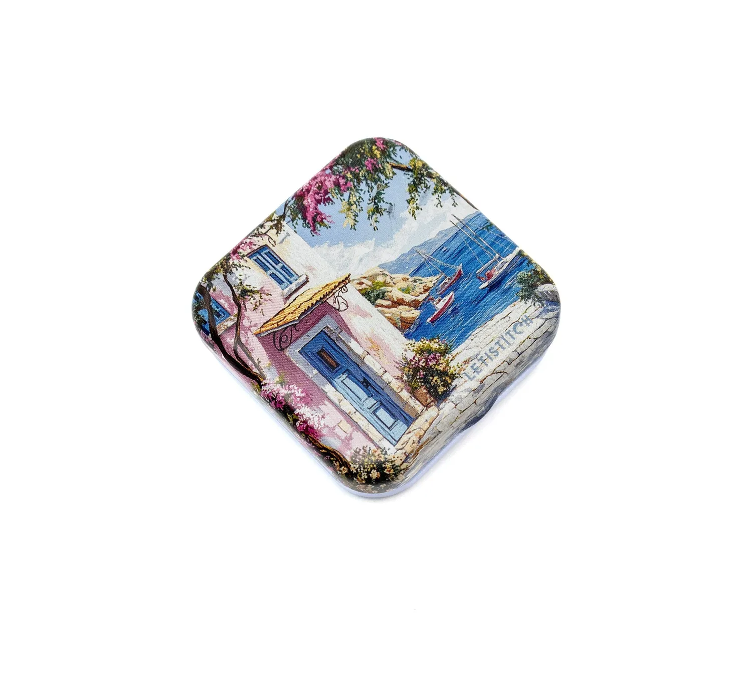 Leti Stitch Mediterranean Coast 25642 naaldendoosje blik 5,5 cm