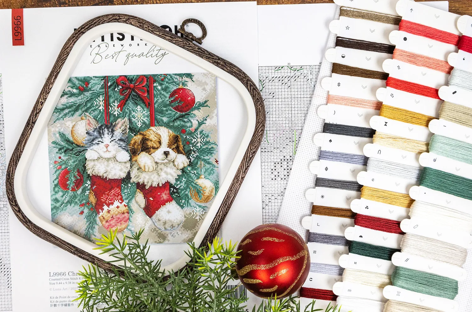 Leti Stitch L9966 Christmas Naps borduurpakket 24x24 cm Aida
