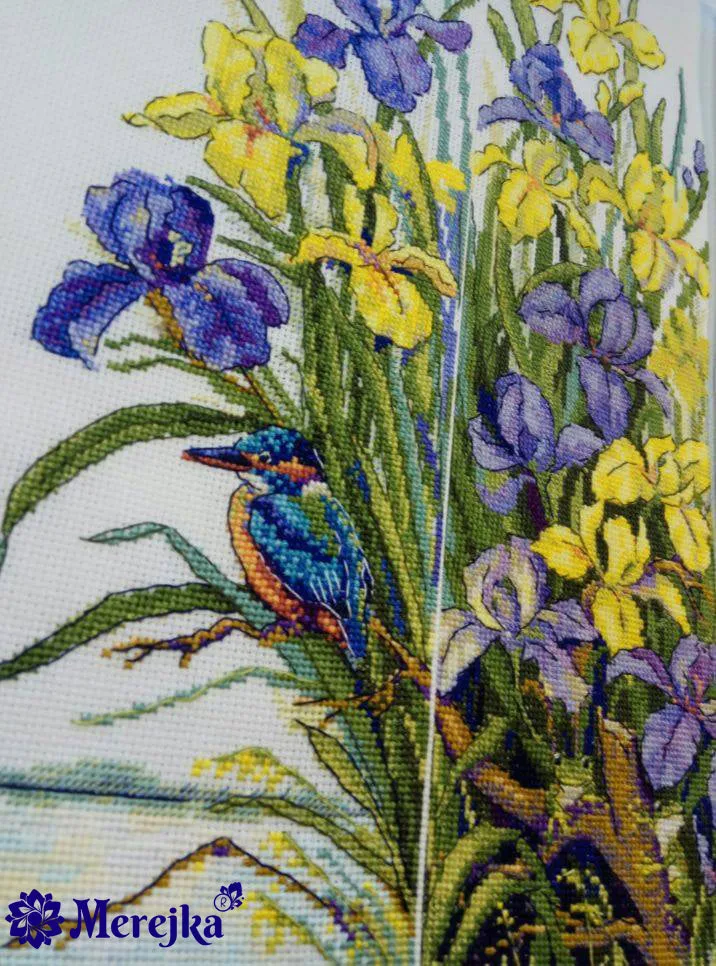 Merejka Kingfisher borduurpakket 12x29 cm ijsvogel