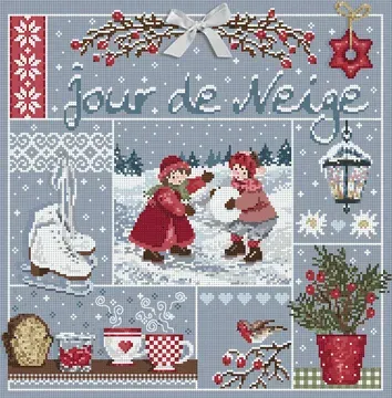 Madame la Fée Jour de Neige borduurpatroon sneeuw 189 steken