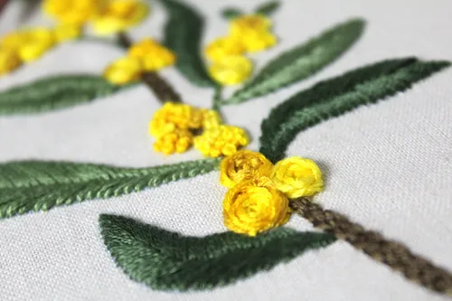Helen Stubbings Botanical Wattle borduurkit linnen