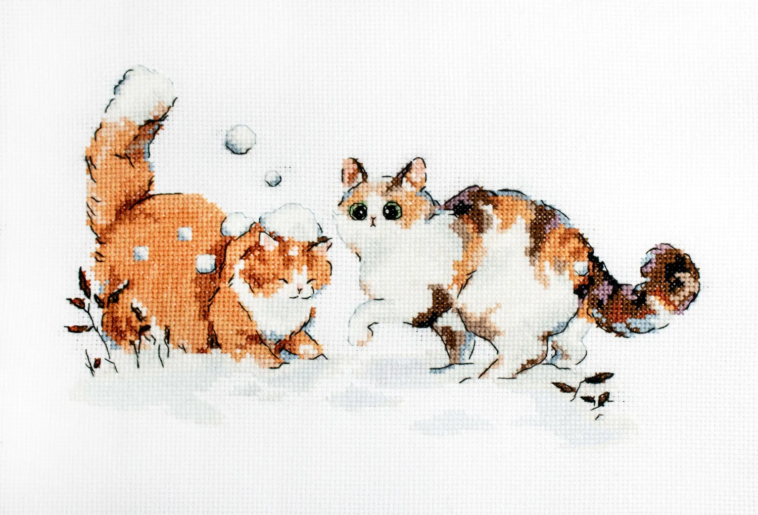 Leti Stitch L8813 Winter Kitties borduurpakket 21x13 cm kerst
