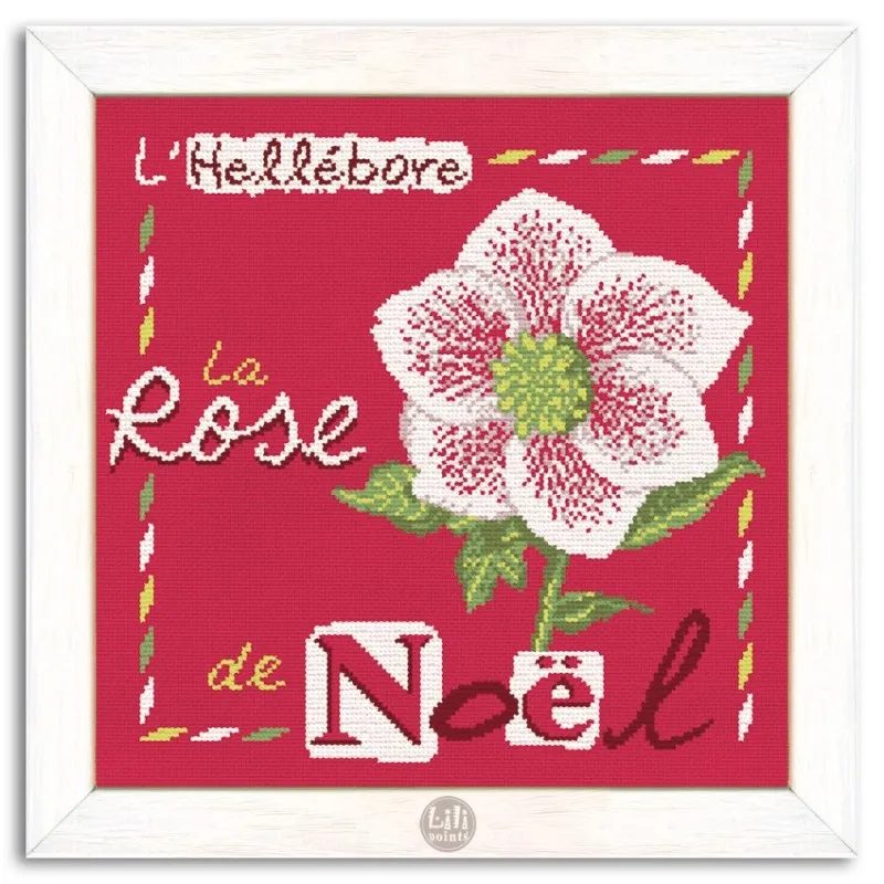 LiliPoints Christmas Rose borduurpatroon kerstroos 2in1