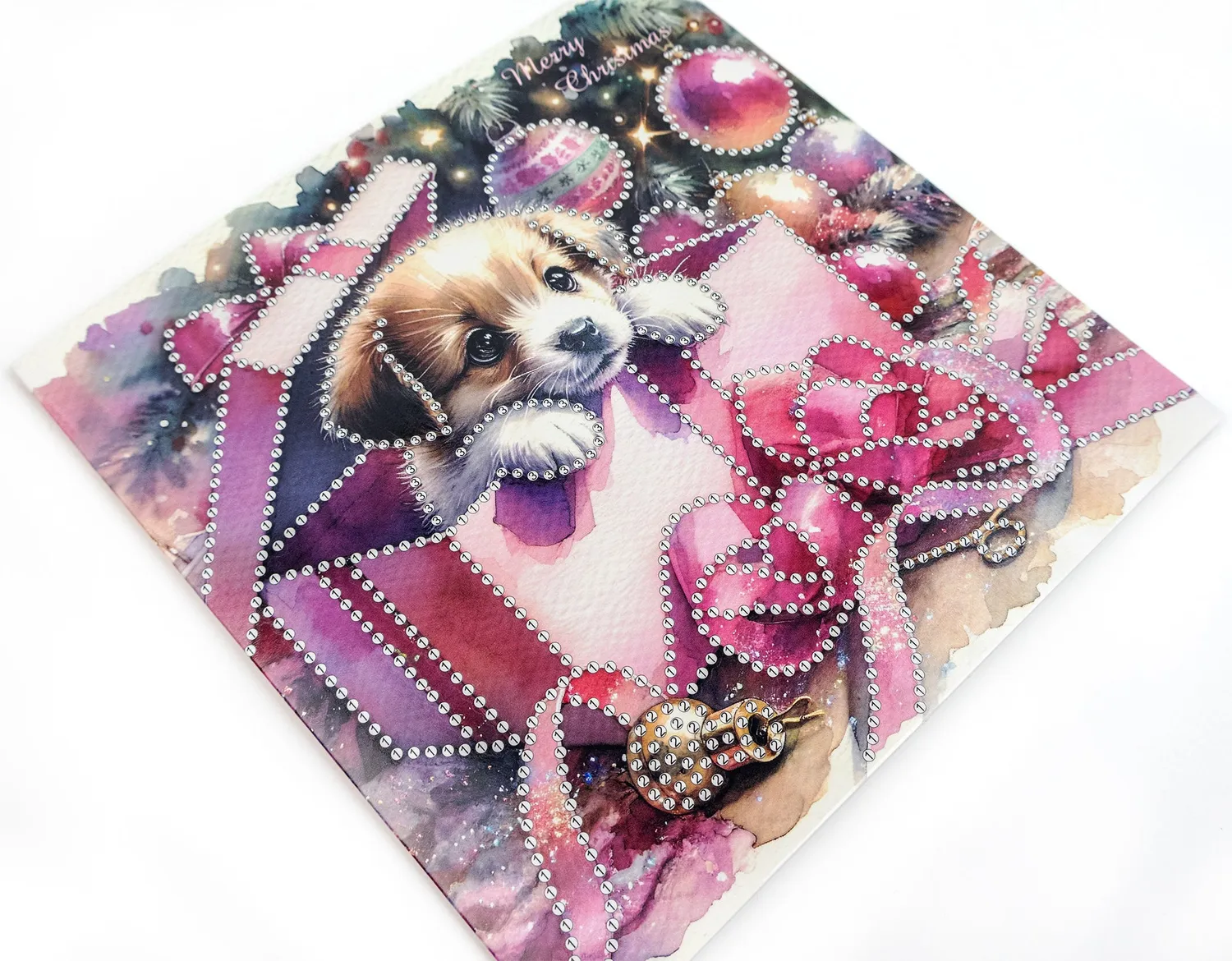Leti Stitch Dazzle Dots 481-555 Christmas Surprise diamond painting kaart fairy dust