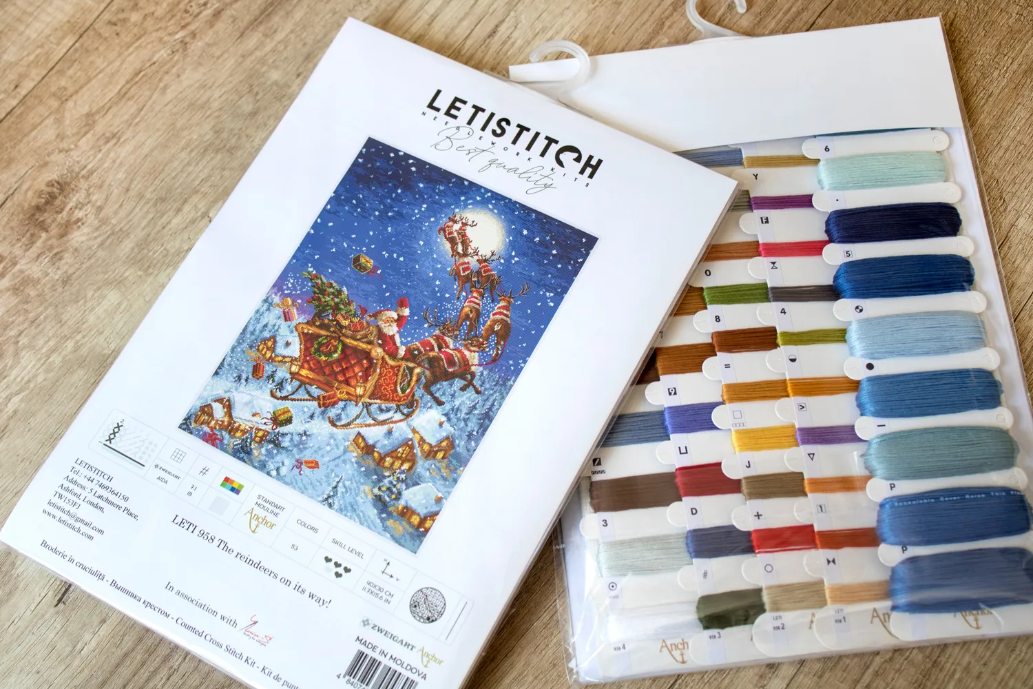 Leti Stitch LETI 958 Rendieren borduurpakket 40x30 cm kerst
