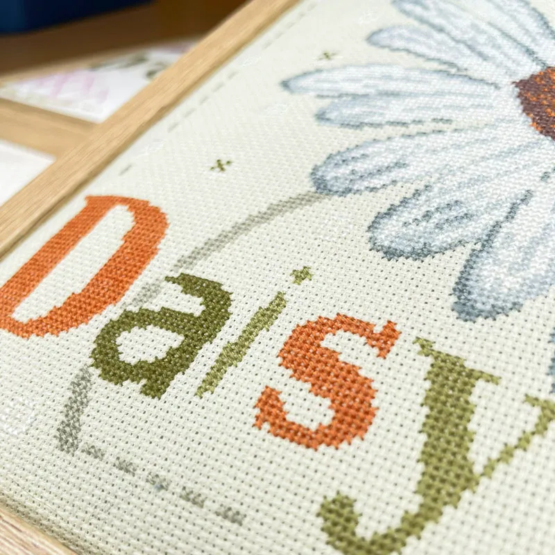LiliPoints Daisy borduurpatroon madelief groen