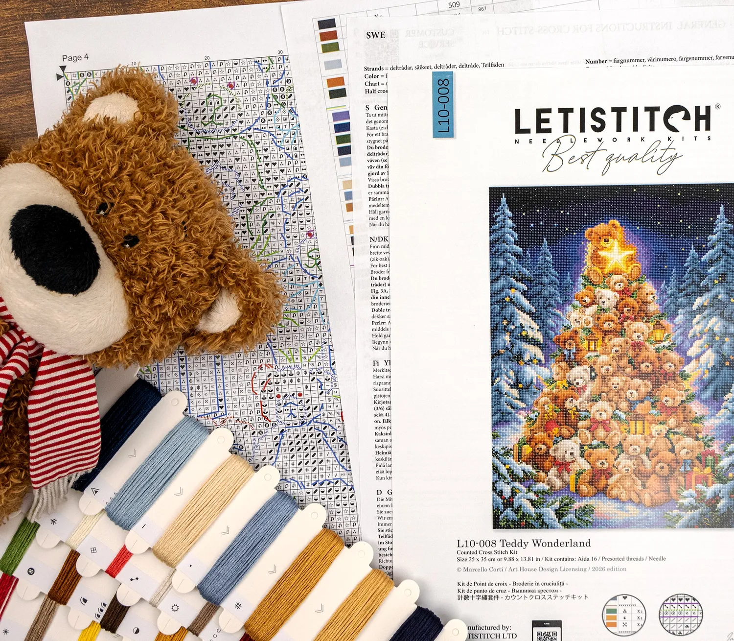 Leti Stitch L10-008 Teddy Wonderland borduurpakket 25x35 Aida
