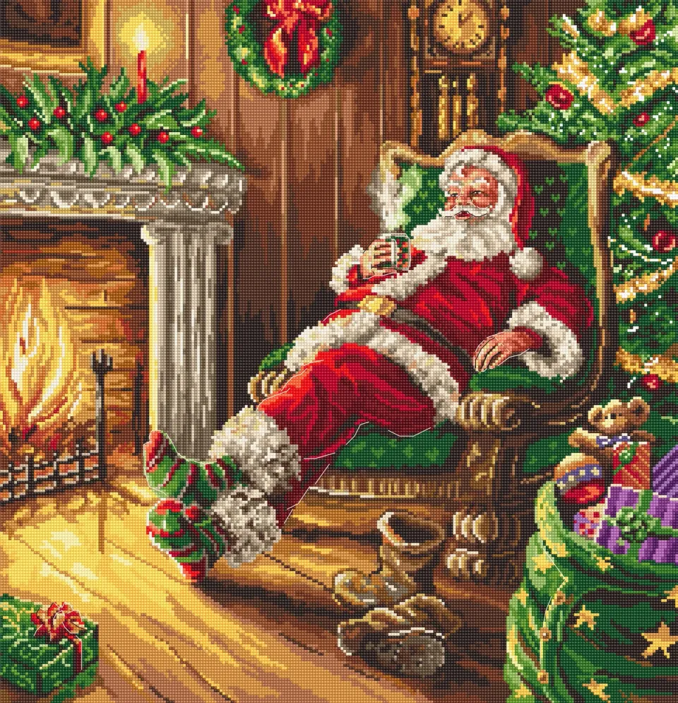 Leti Stitch L8052 kruissteekpakket kerst 38,5x40 cm