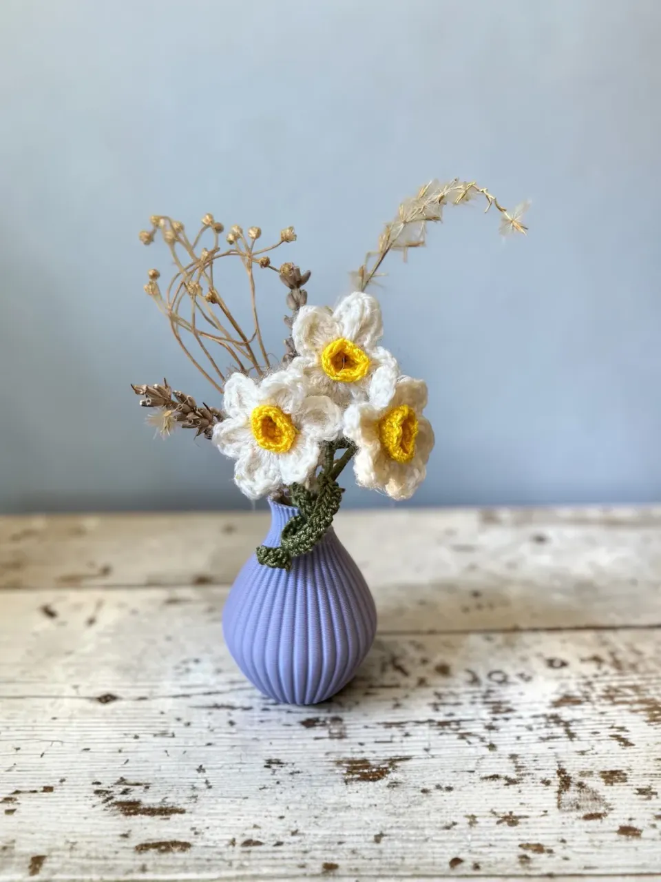 Leijns Creative Greenhouse Narcis haakpakket met vaasje en droogbloemen