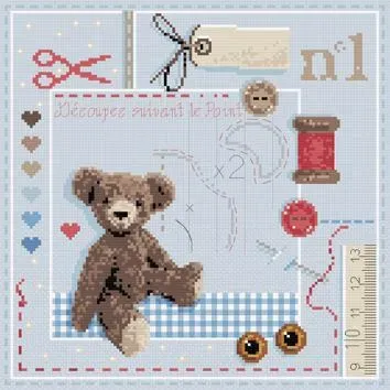 Madame la Fée Mini Oscar Bleu borduurpatroon pdf 137 x 137