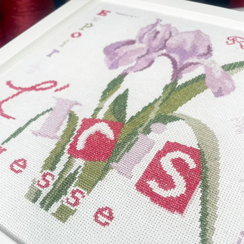 LiliPoints L’Iris borduurpatroon 149x152 bloem