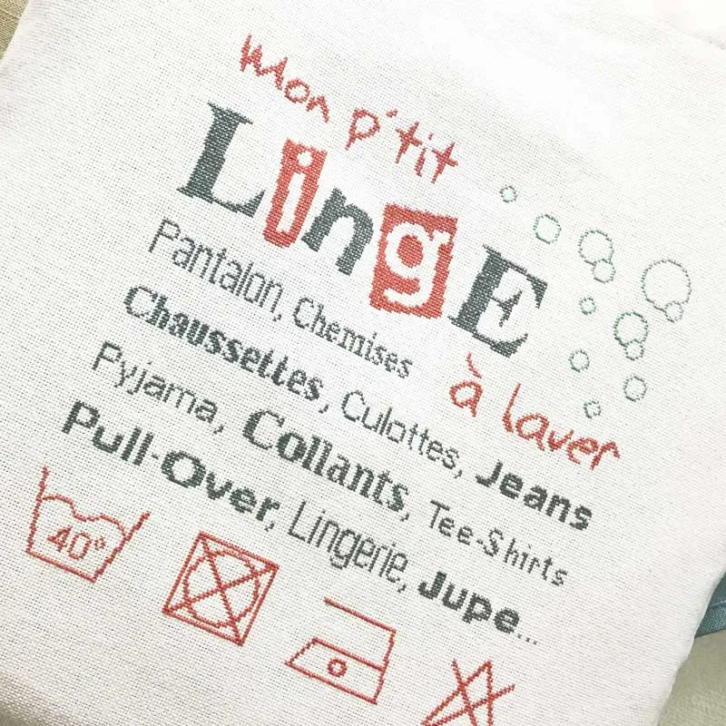 LiliPoints Mon p'tit linge borduurpatroon tas 2 versies